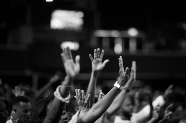 Students raising hands